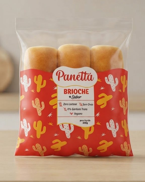 Pão de hambúrguer Brioche +Sabor Panettá, pacote com 9 unidades